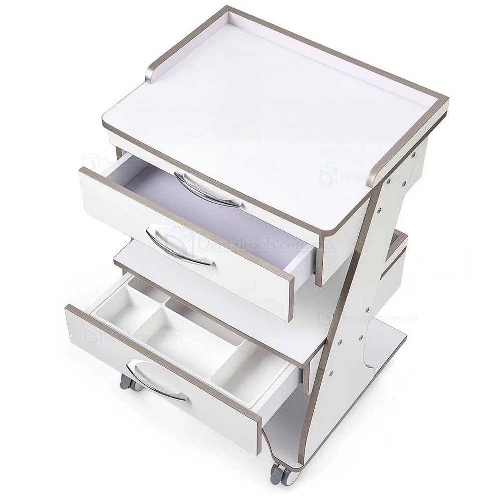 Dentech G06 Carro Dental M&oacute;vil con Gabinete de Almacenamiento, Bandeja para Instrumental y Doble Caj&oacute;n